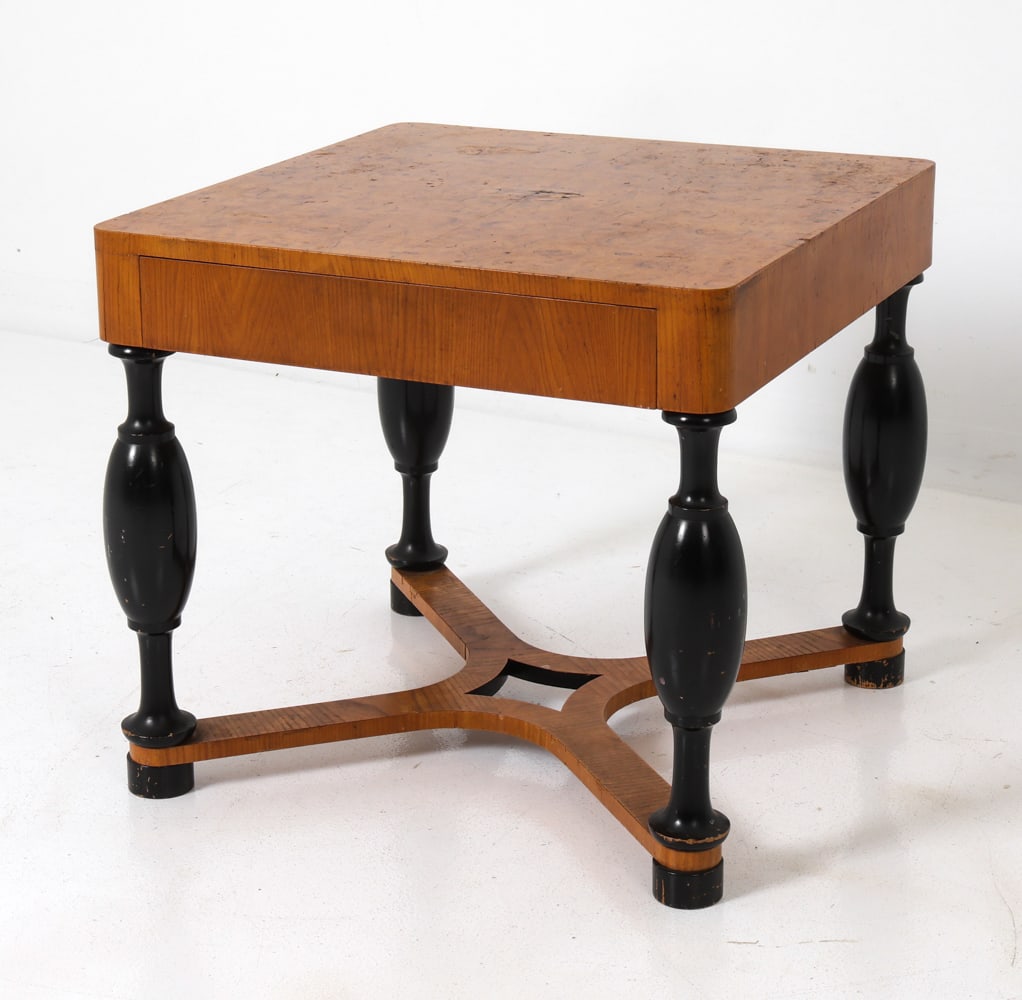 SWEDISH GRACE BURLWOOD SIDE TABLE C. 1920S (1 of 17)