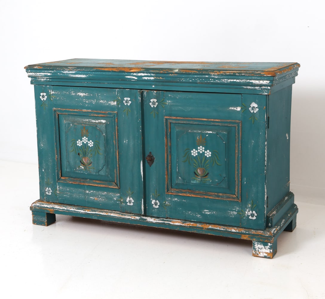 ANTIQUE SWEDISH PAINTED PINE CABINET (1 of 18)