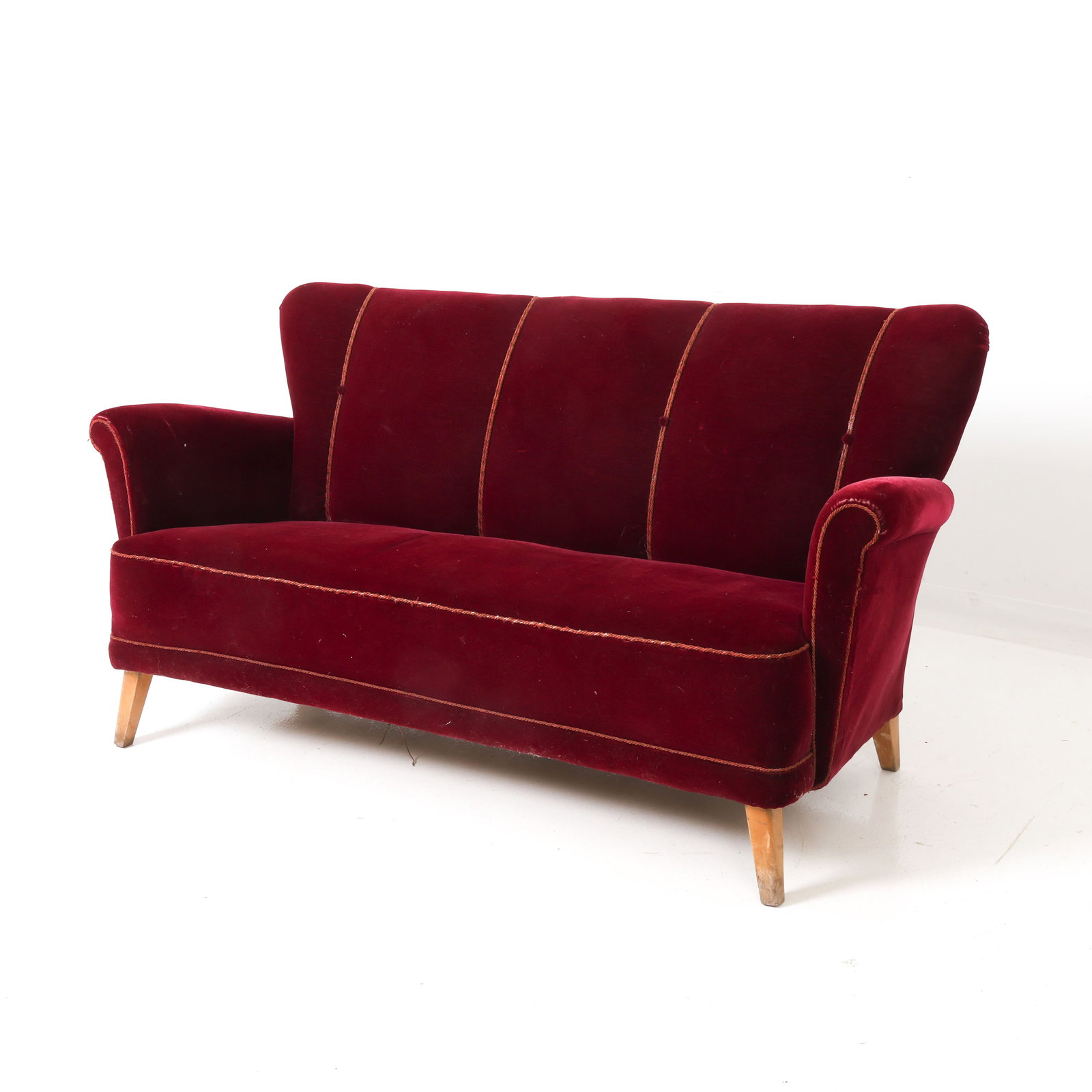 DUX STYLE SWEDISH VELOUR SOFA C. 1940S (1 of 19)