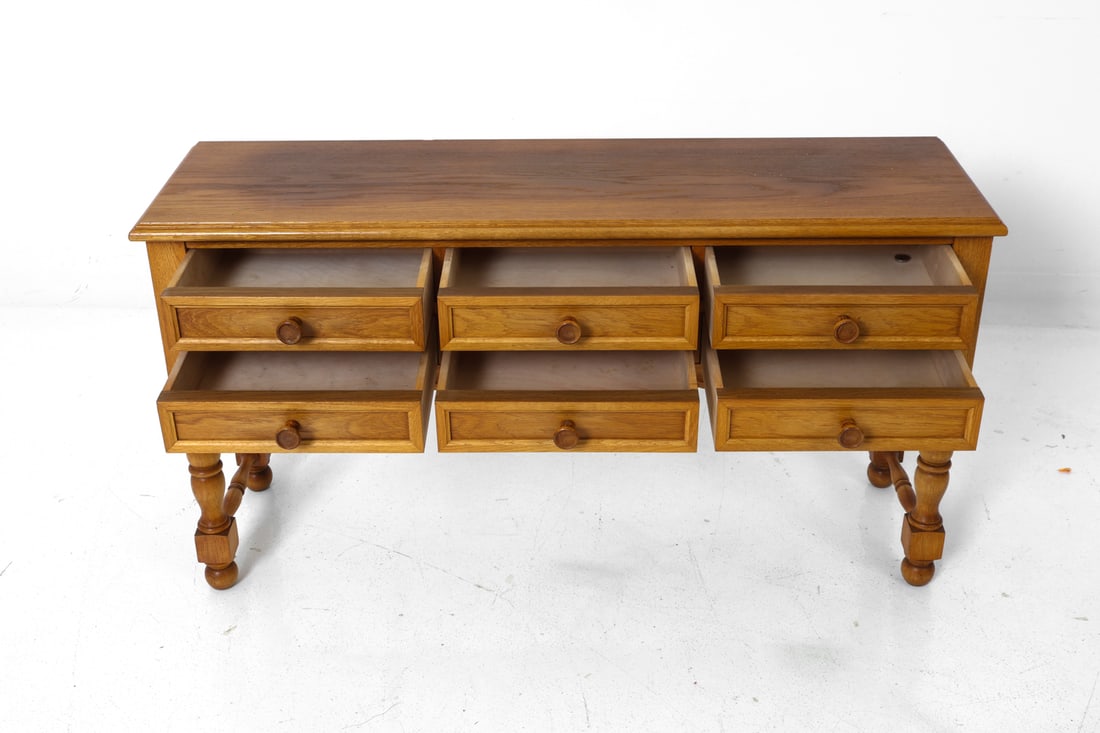 SWEDISH OAK LOW CONSOLE TABLE C. 1950S - 11