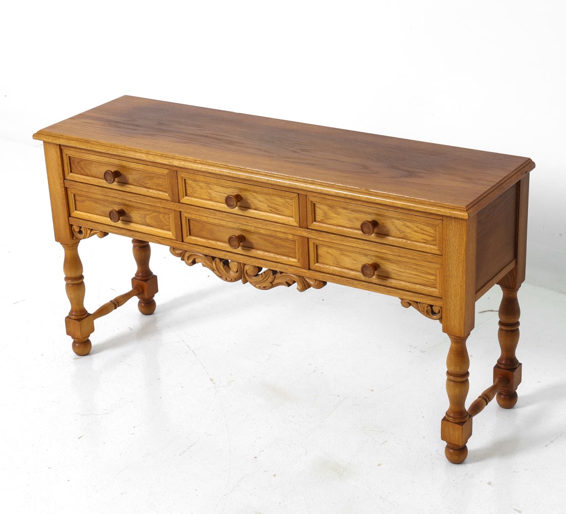 SWEDISH OAK LOW CONSOLE TABLE C. 1950S - 2