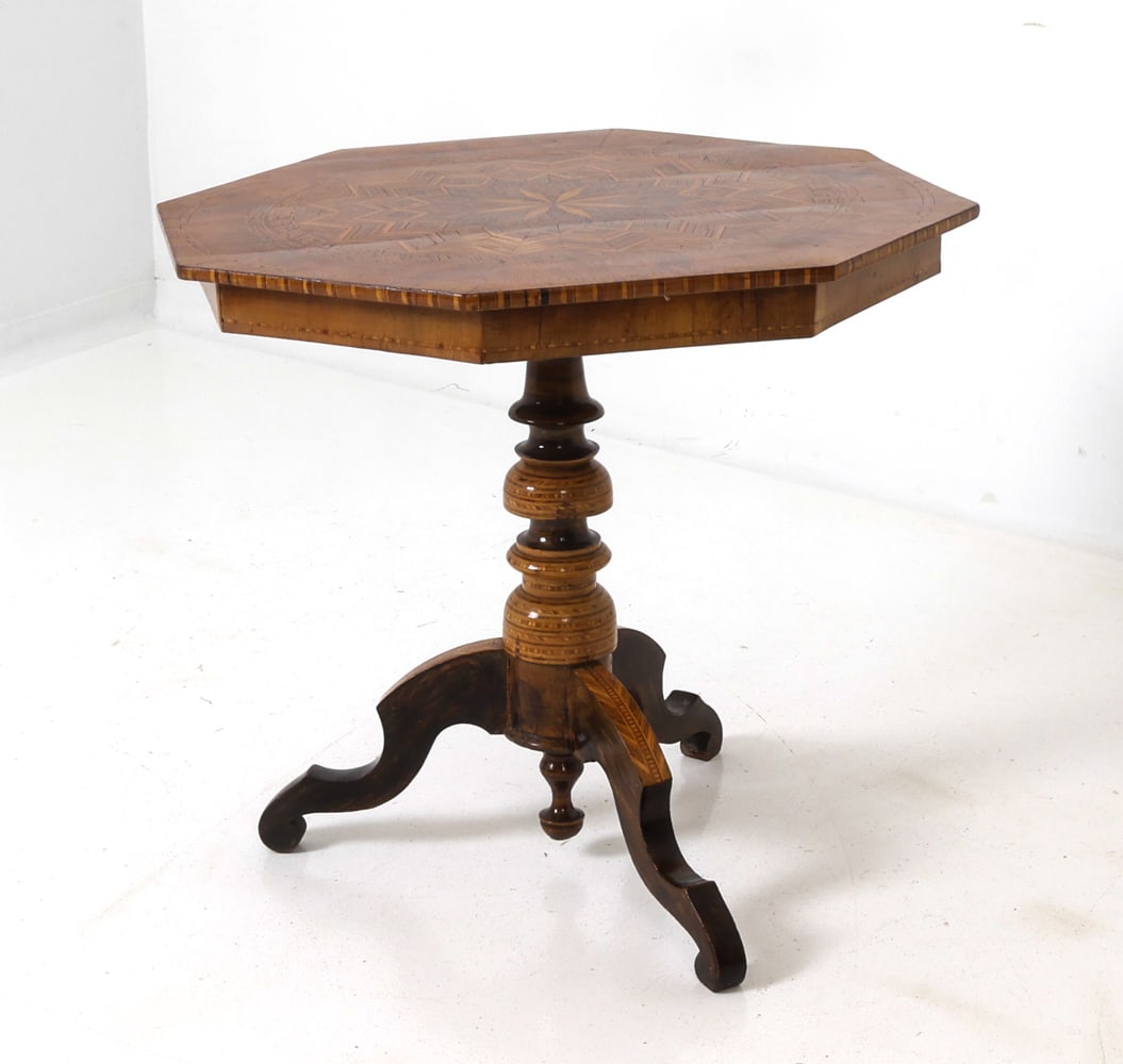GERMAN BIEDERMEIER WALNUT SIDE TABLE - 2