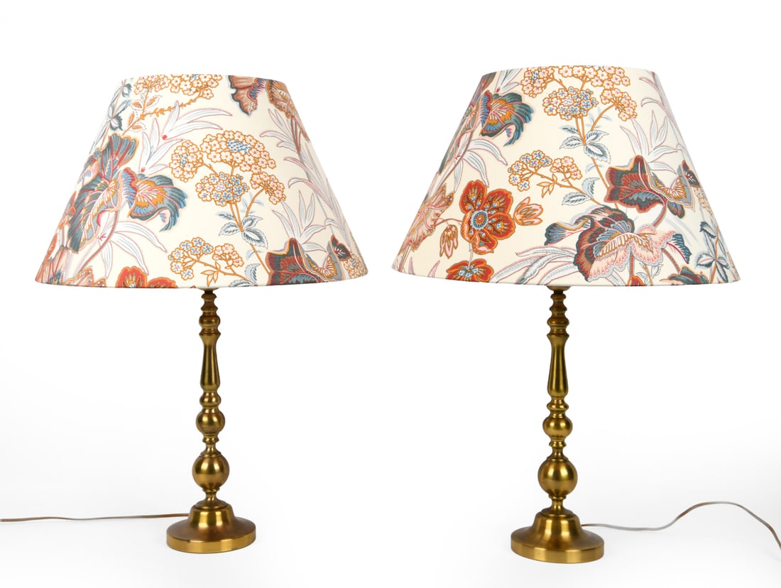 PAIR OF SCANDINAVIAN BRASS TABLE LAMPS C. 1970S (1 of 11)