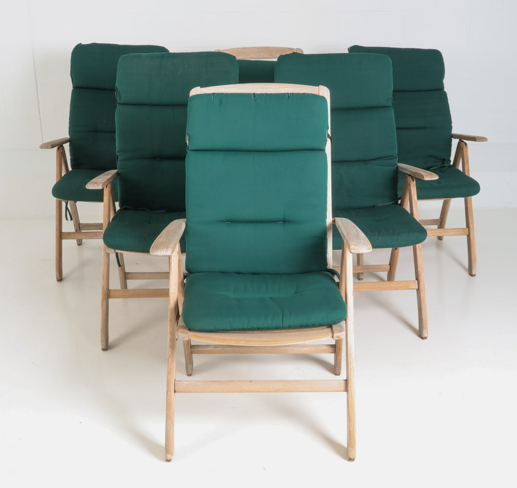 BROWN JORDAN MISSION TEAK TABLE & CHAIRS - 12