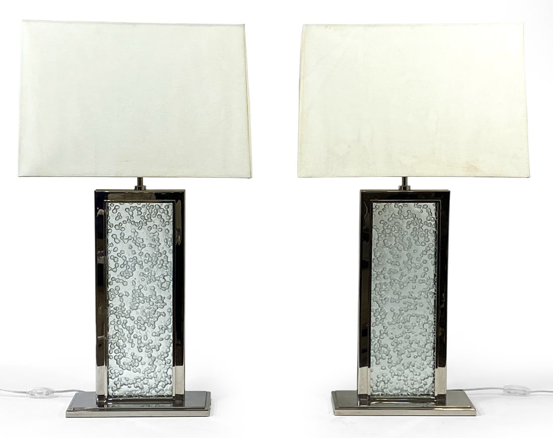 PAIR OF CONTEMPORARY BUBBLE GLASS TABLE LAMPS (1 of 14)