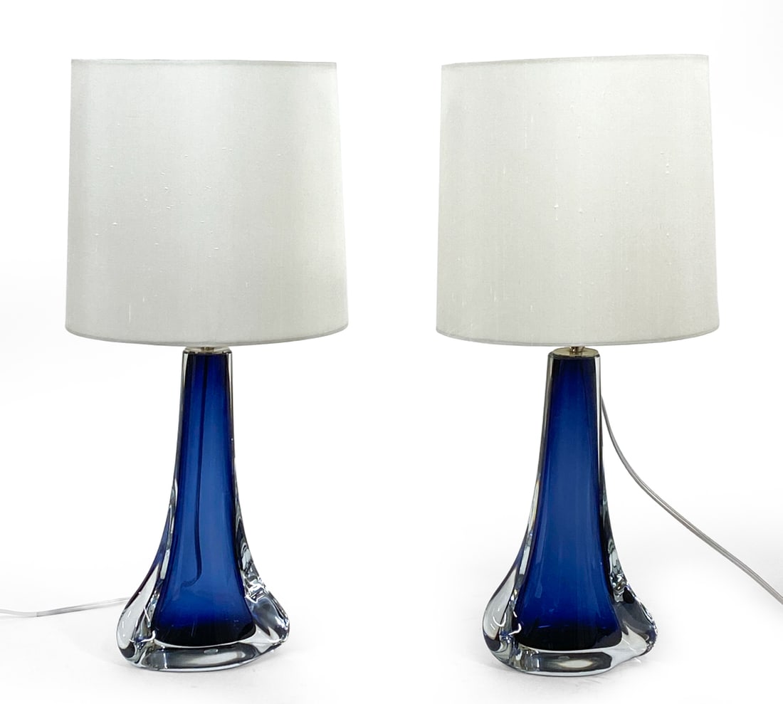 PAIR OF PORTA ROMANA ART GLASS TABLE LAMPS (1 of 11)