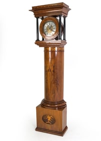 19TH C. DANISH EMPIRE MAHOGANY TALL CASE CLOCK