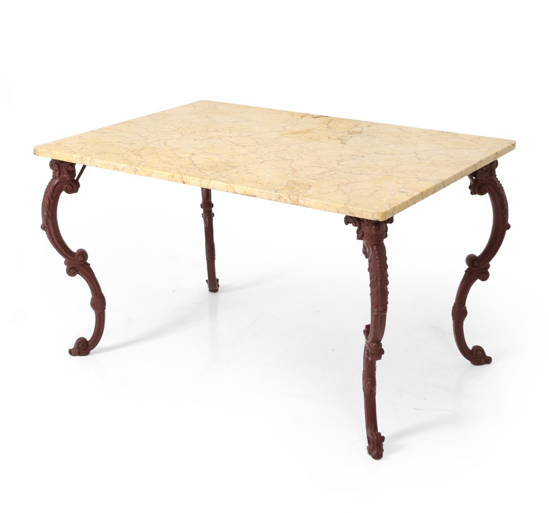 GODIN STYLE FRENCH IRON & MARBLE BAKER'S TABLE (1 of 17)