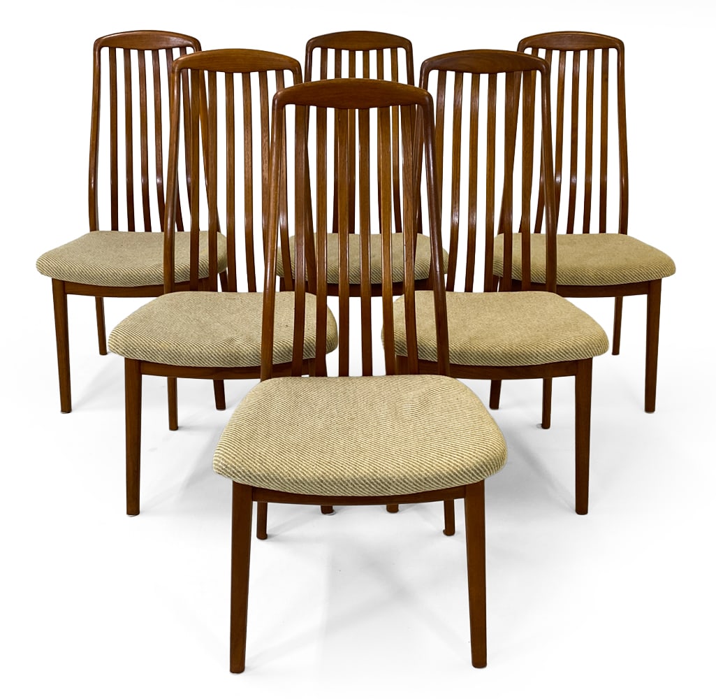 6 PREBEN SCHOU ANDERSEN DANISH TEAK DINING CHAIRS (1 of 10)
