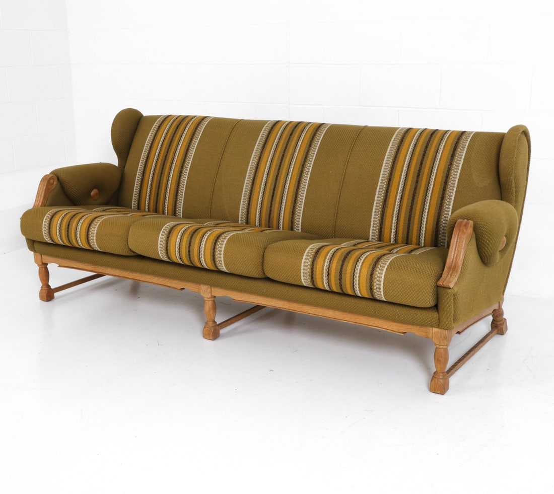 MANNER OF KJAERNULF DANISH OAK SOFA C. 1970S (1 of 18)
