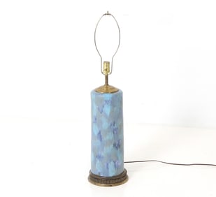 MID-CENTURY BLUE TONE CERAMIC LAMP