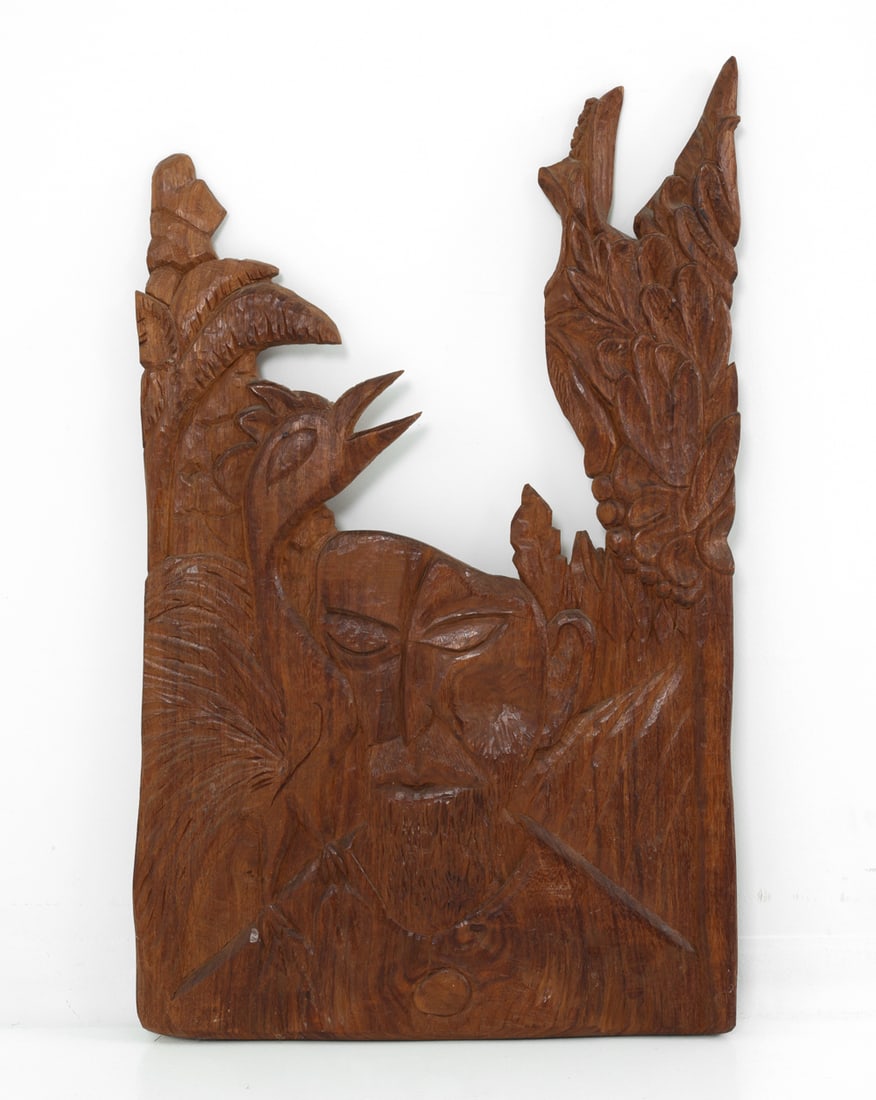 VINTAGE HAND CARVED SCANDINAVIAN SCULPTURE RELIEF (1 of 9)