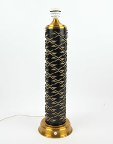 WALLPAPER ROLLER TABLE LAMP C. 1960S