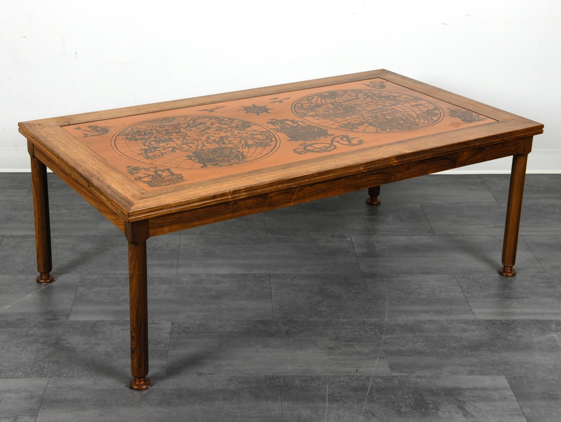 DANISH ROSEWOOD & ETCHED COPPER TOP COFFEE TABLE (1 of 18)