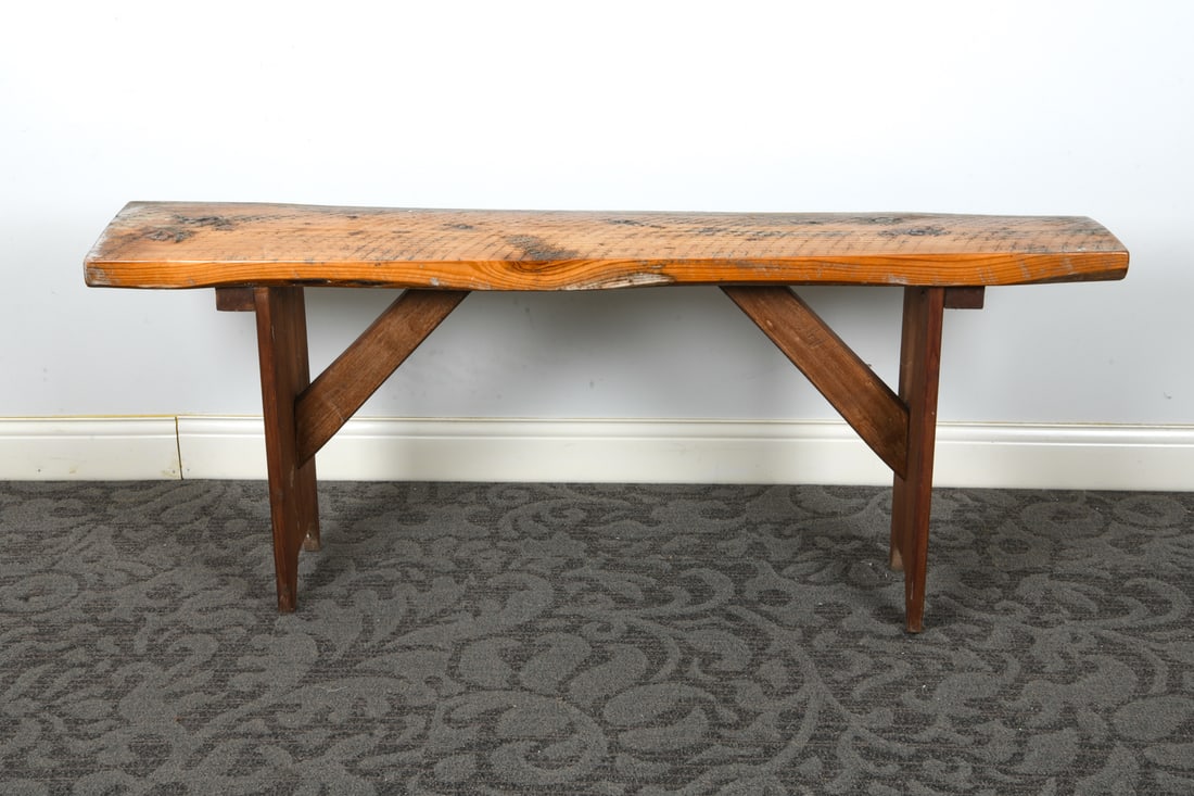 SCANDINAVIAN RUSTIC PINE BENCH - 10