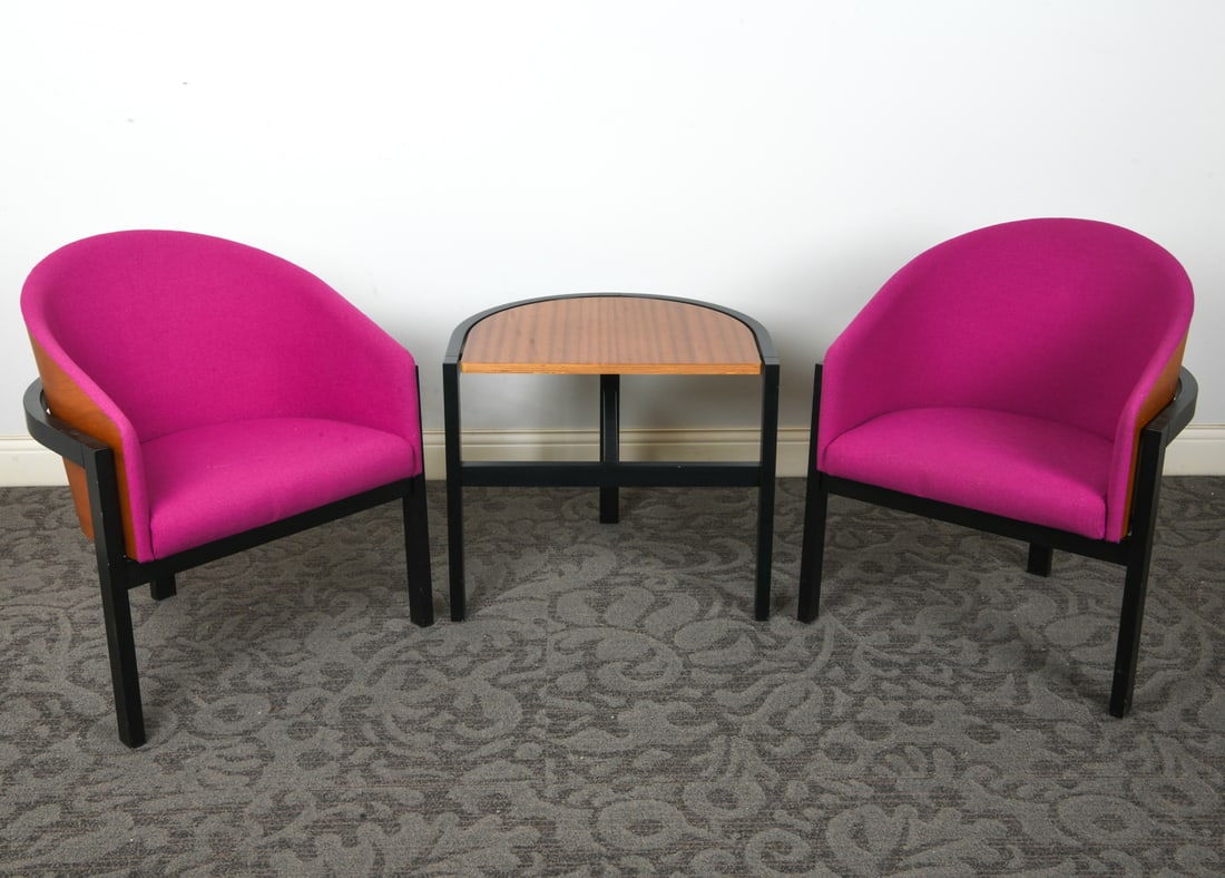 PAIR OF SCANDINAVIAN EASY CHAIRS & SIDE TABLE (1 of 18)