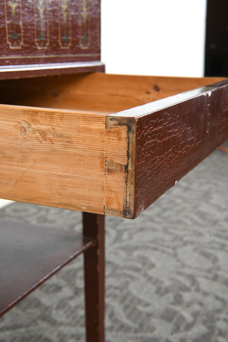 SWEDISH PAINT DECORATED SIDE TABLE - 4