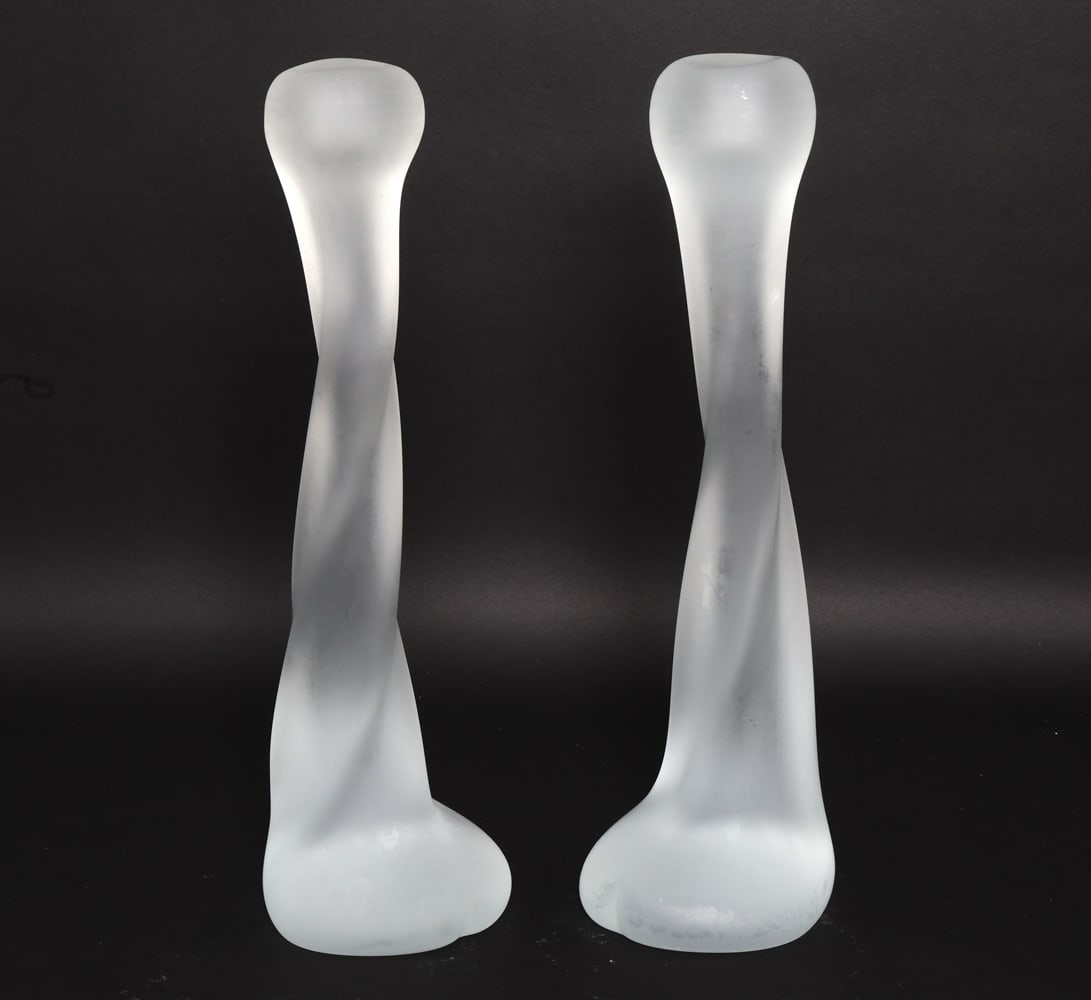 PAIR OF RENATO ANATRA ART GLASS CANDLEHOLDERS (1 of 11)