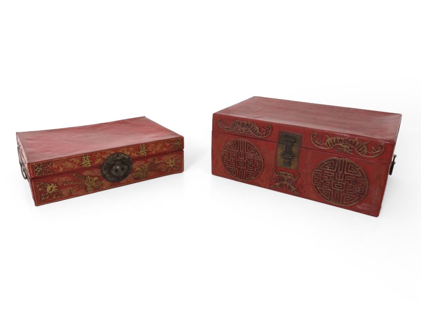 (2) ANTIQUE CHINESE LACQUER BOXES (1 of 20)