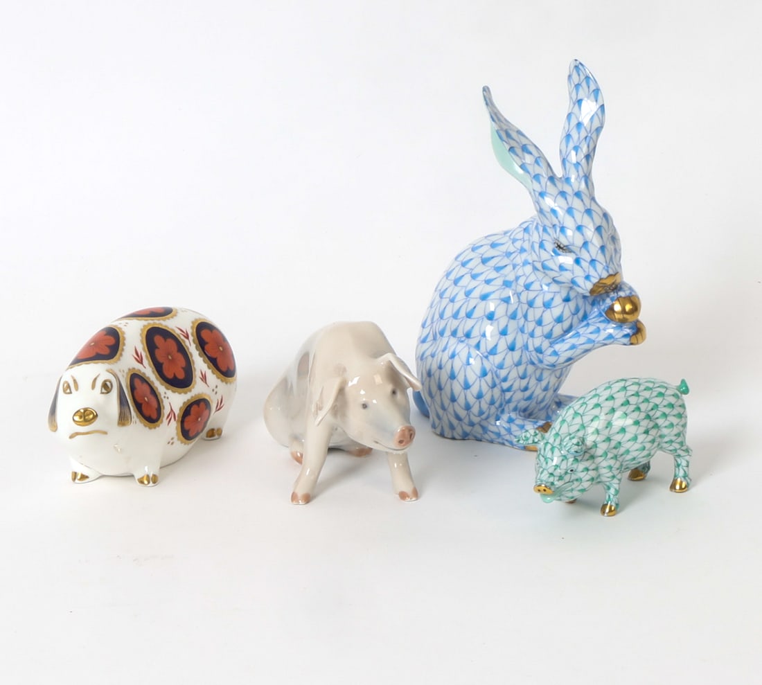 (4) PORCELAIN ANIMALS INCL. HEREND (1 of 16)