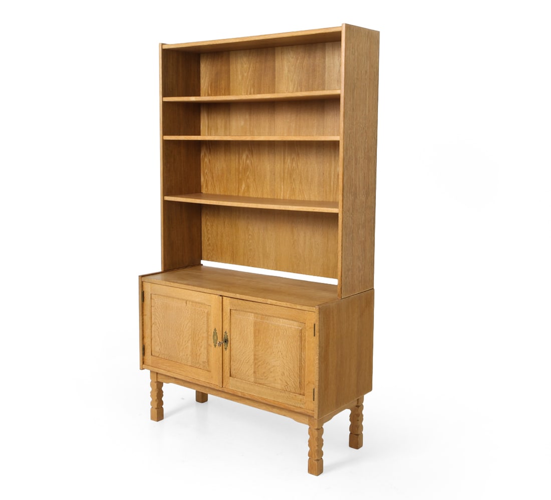 STYLE OF KJAERNULF DANISH OAK BOOKCASE CABINET (1 of 19)