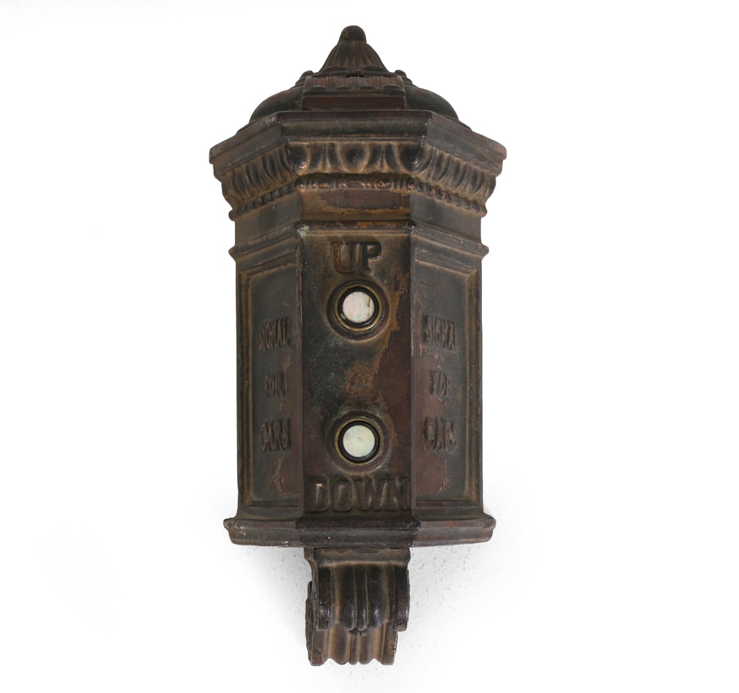 19TH C. ANTIQUE CAST IRON ELEVATOR CALL BOX (1 of 13)