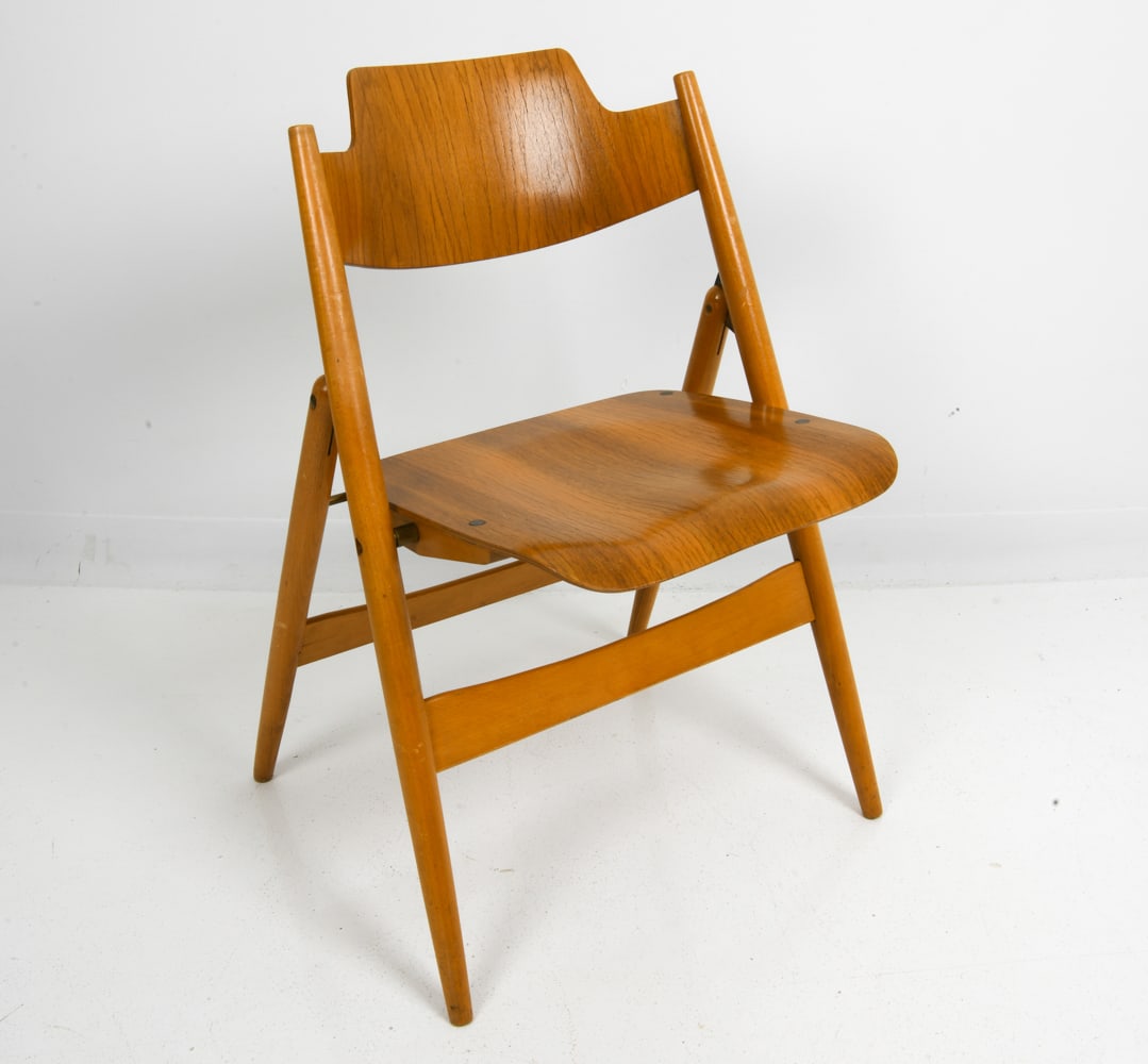 EGON EIERMANN SE 18 TEAK FOLDING CHAIR C. 1950S (1 of 13)
