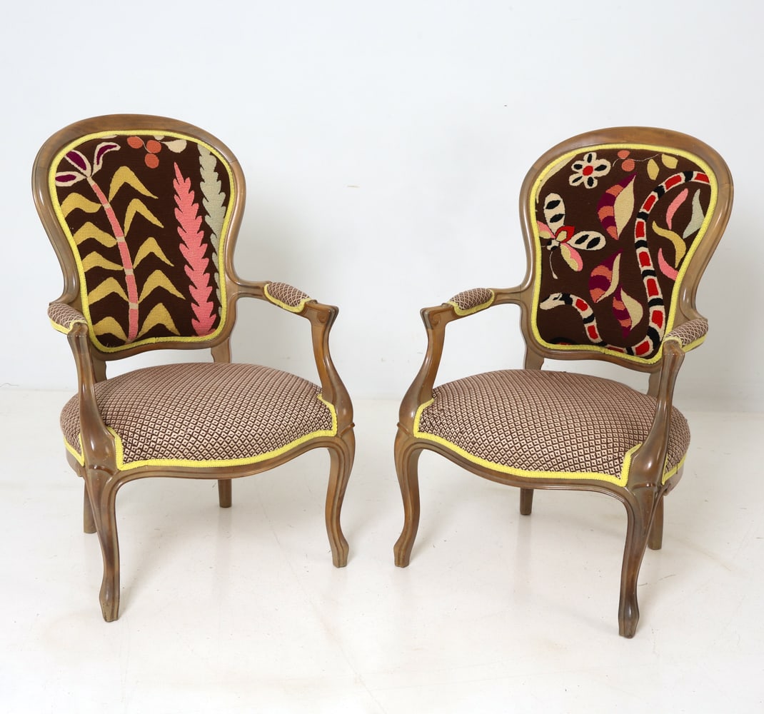 PAIR OF FRENCH LOUIS XV STYLE LOUNGE CHAIRS (1 of 20)