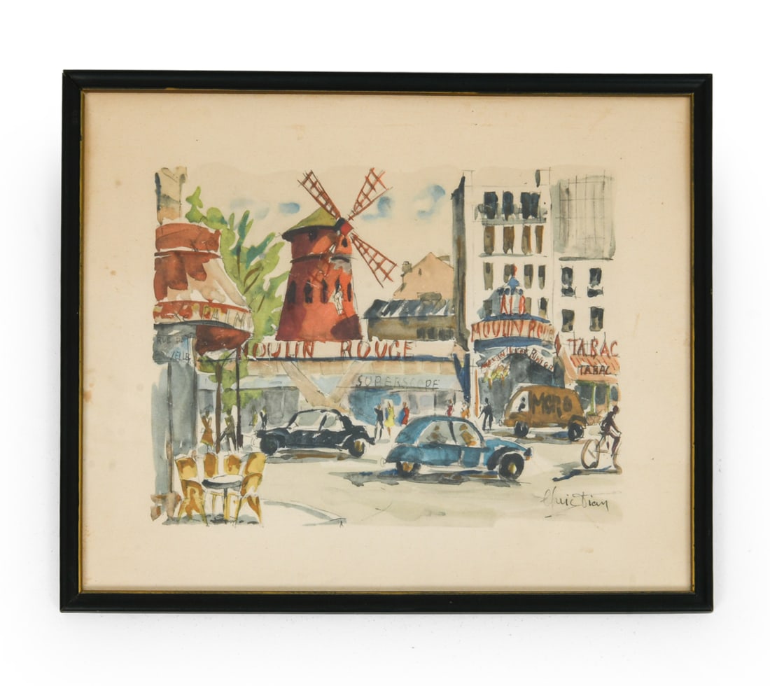 MOULIN ROUGE WATERCOLOR 20TH C. (1 of 5)