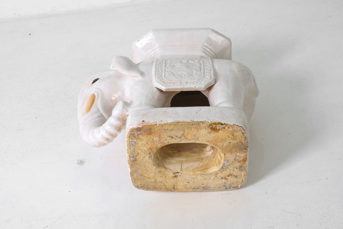CERAMIC ELEPHANT GARDEN STOOL - 13