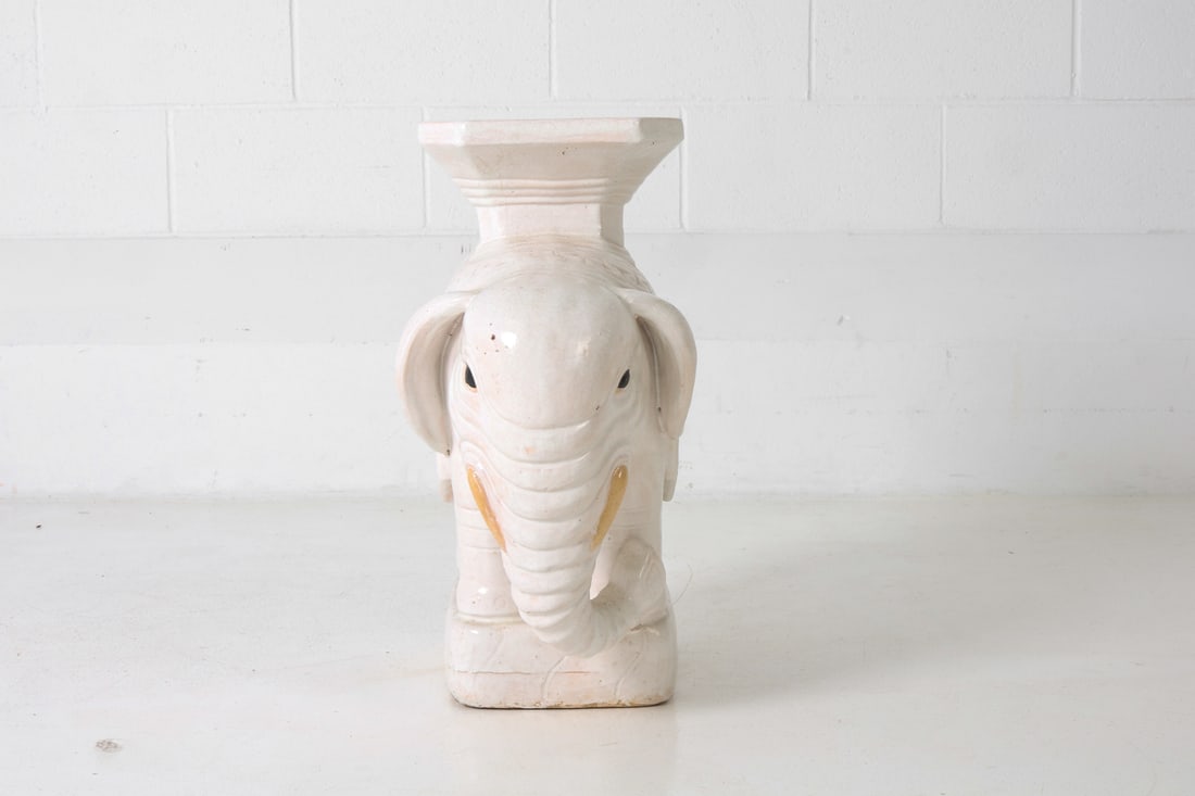 CERAMIC ELEPHANT GARDEN STOOL - 3