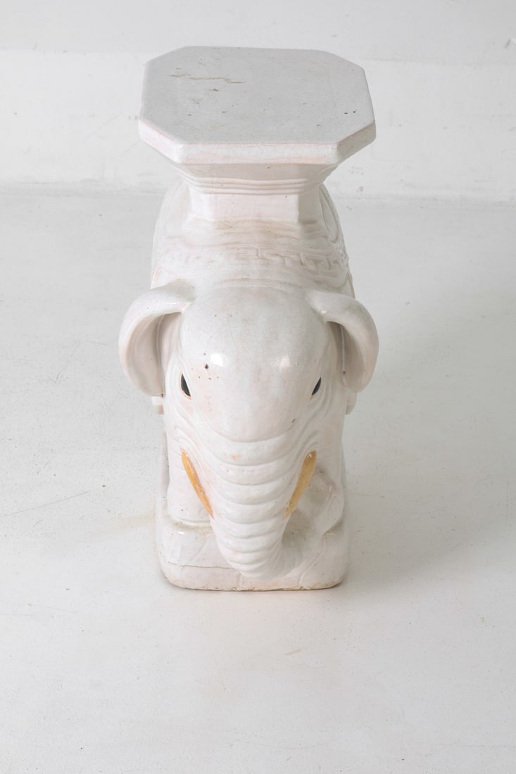 CERAMIC ELEPHANT GARDEN STOOL - 4