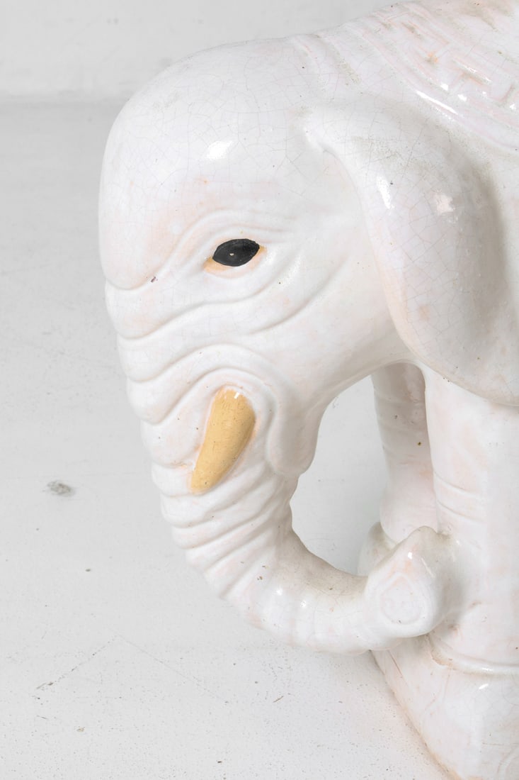 CERAMIC ELEPHANT GARDEN STOOL - 8