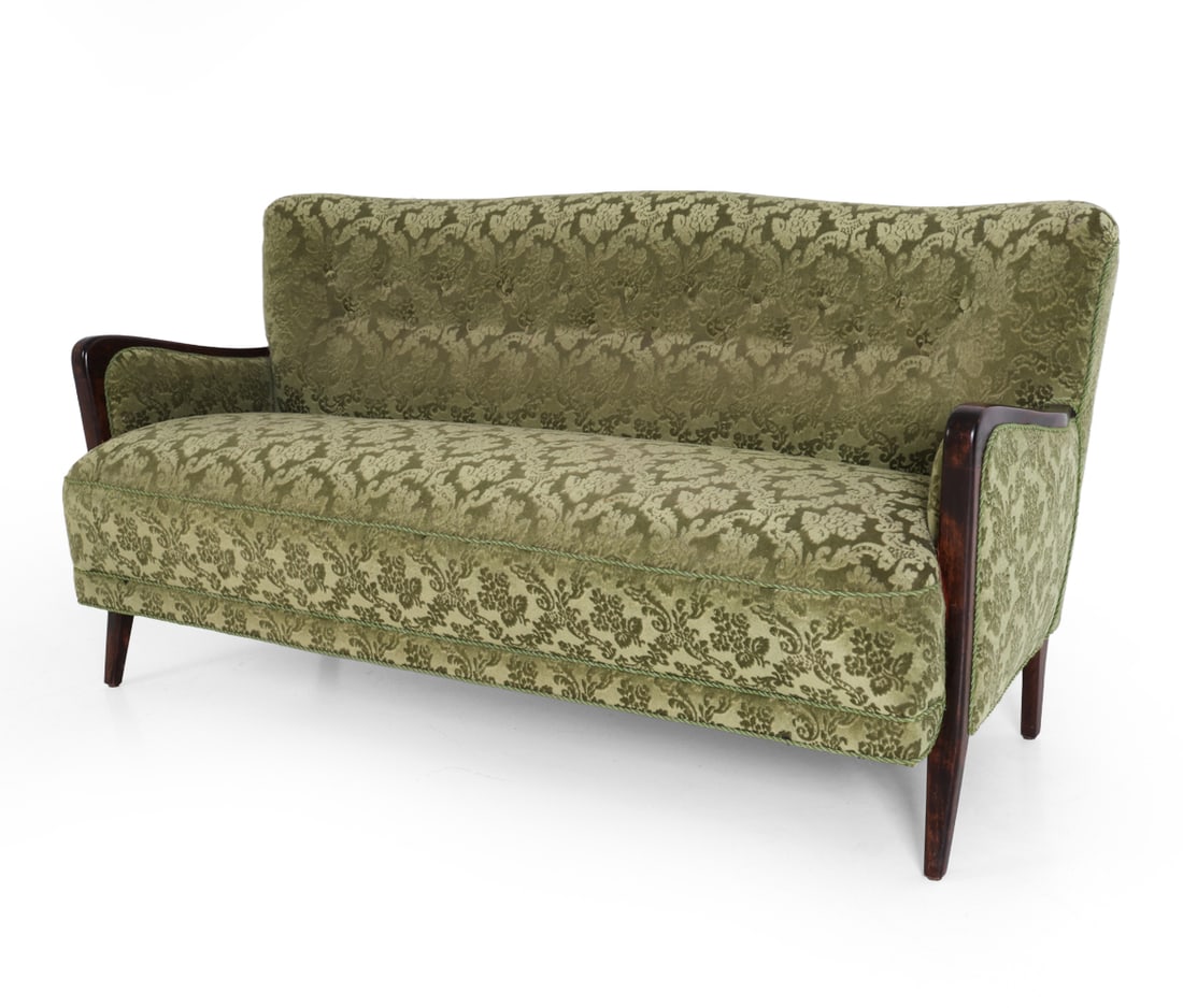 STYLE OF SLAGELSE DANISH VELVET SOFA C. 1940S (1 of 20)