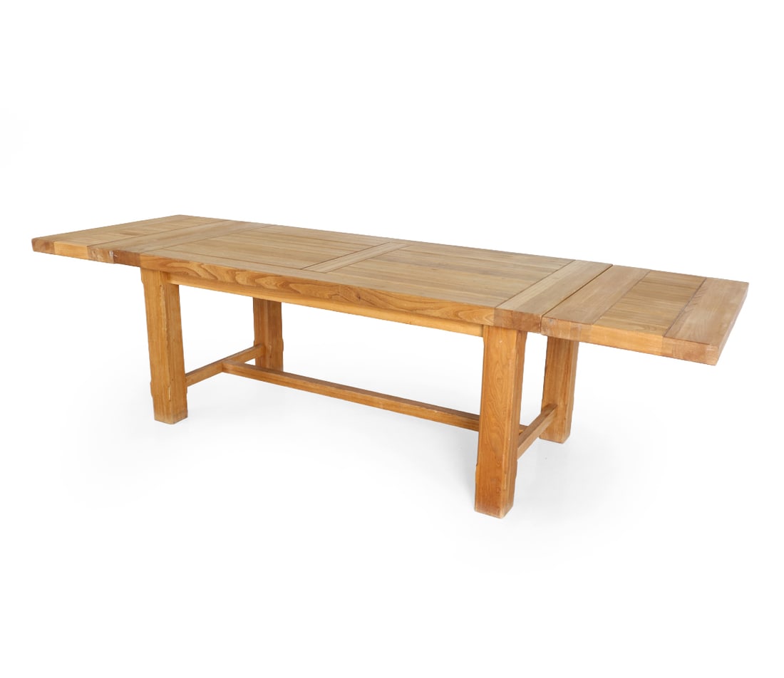 BRUTALIST STYLE TEAK EXTENDING DINING TABLE (1 of 20)