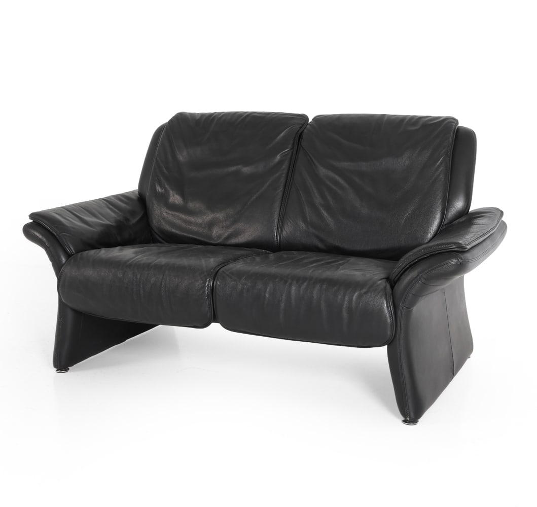 DE SEDE STYLE SWISS LEATHER LOVESEAT C. 1970S (1 of 14)