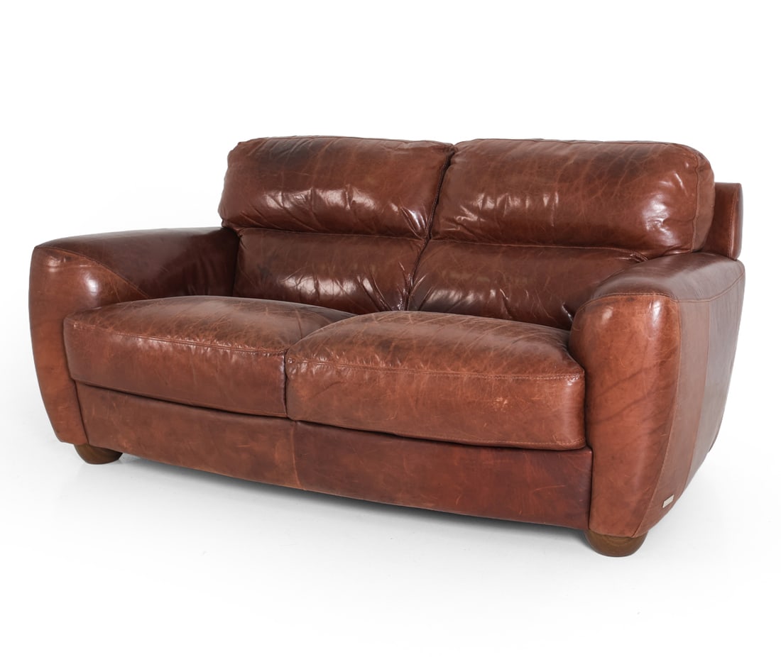 SOFITALIA INTERNATIONAL ITALIAN LEATHER LOVESEAT (1 of 20)