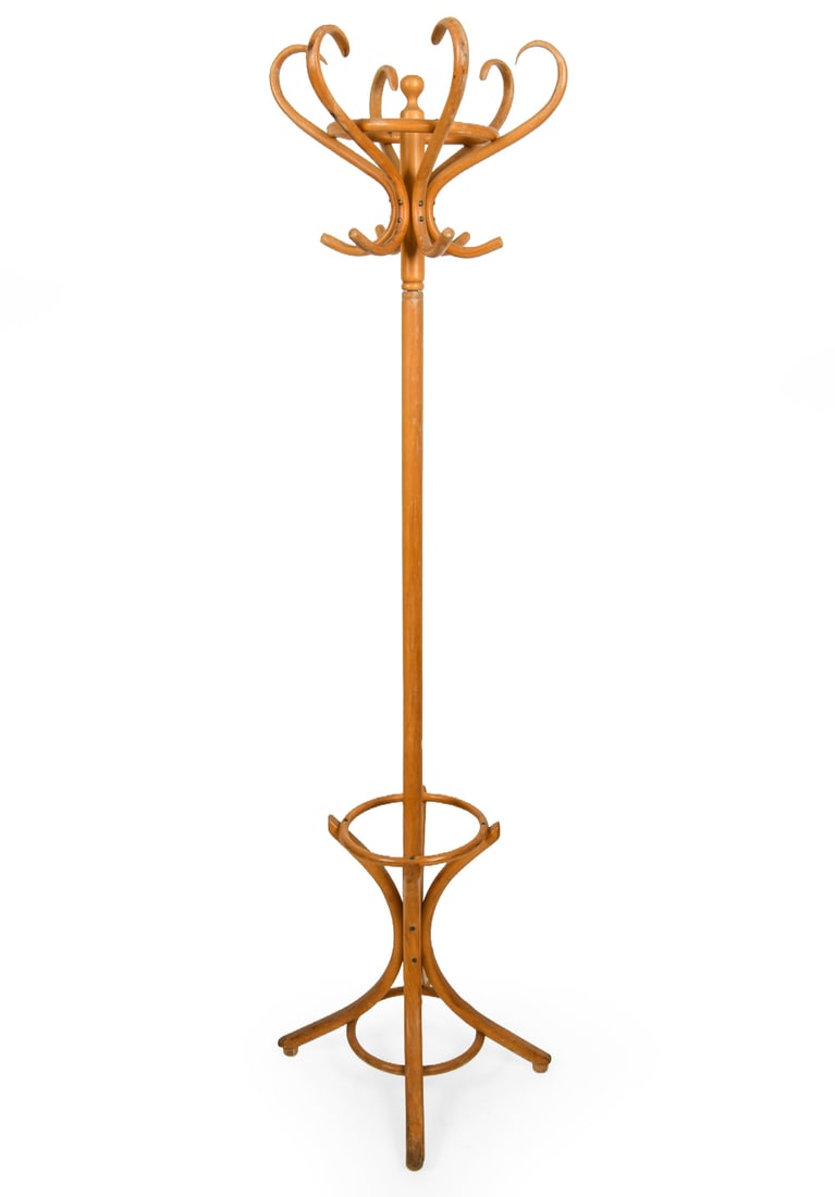 THONET STYLE DANISH BEECH COAT RACK (1 of 6)