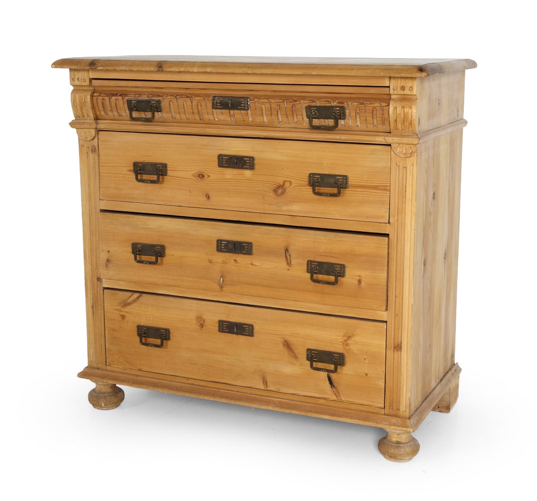 ANTIQUE SCANDINAVIAN PINE CHEST OF DRAWERS (1 of 20)