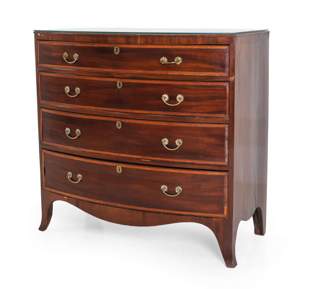 ANTIQUE GEORGIAN STYLE MAHOGANY CHEST OF DRAWERS (1 of 19)