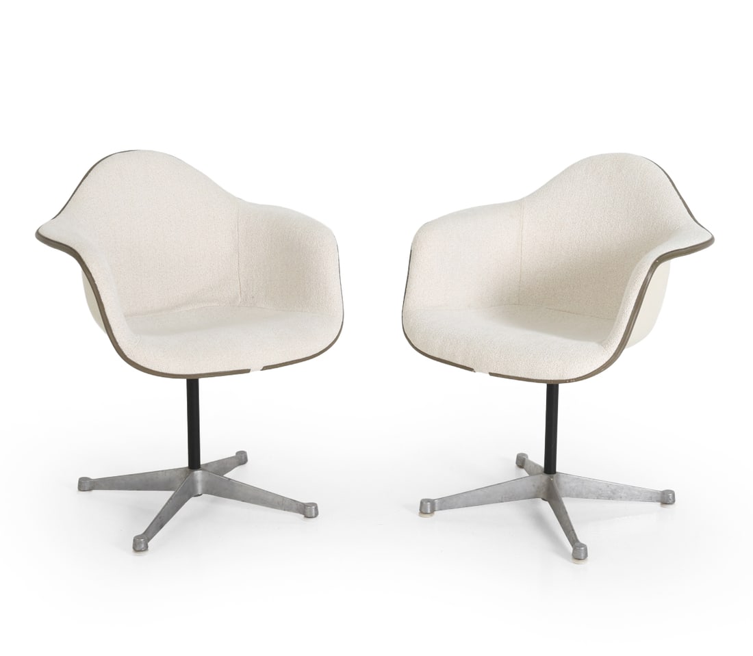 PAIR OF EAMES FOR HERMAN MILLER SHELL ARMCHAIRS (1 of 13)