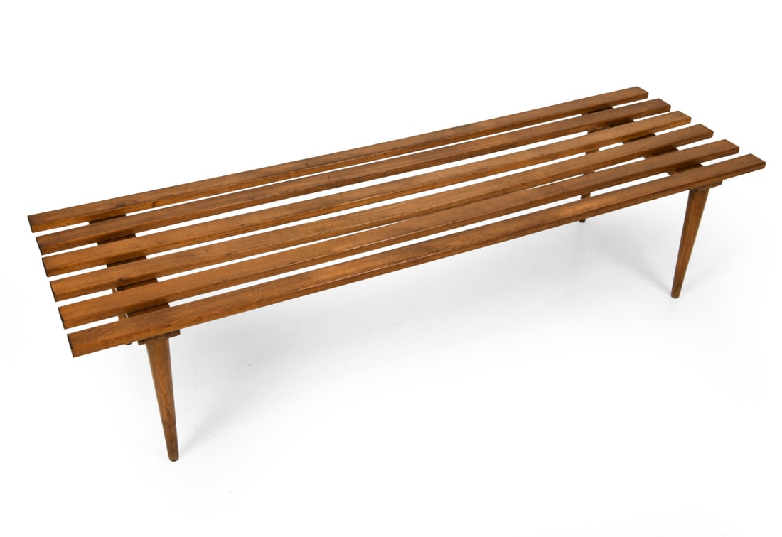 GEORGE NELSON STYLE SLAT BENCH C. 1960S (1 of 11)