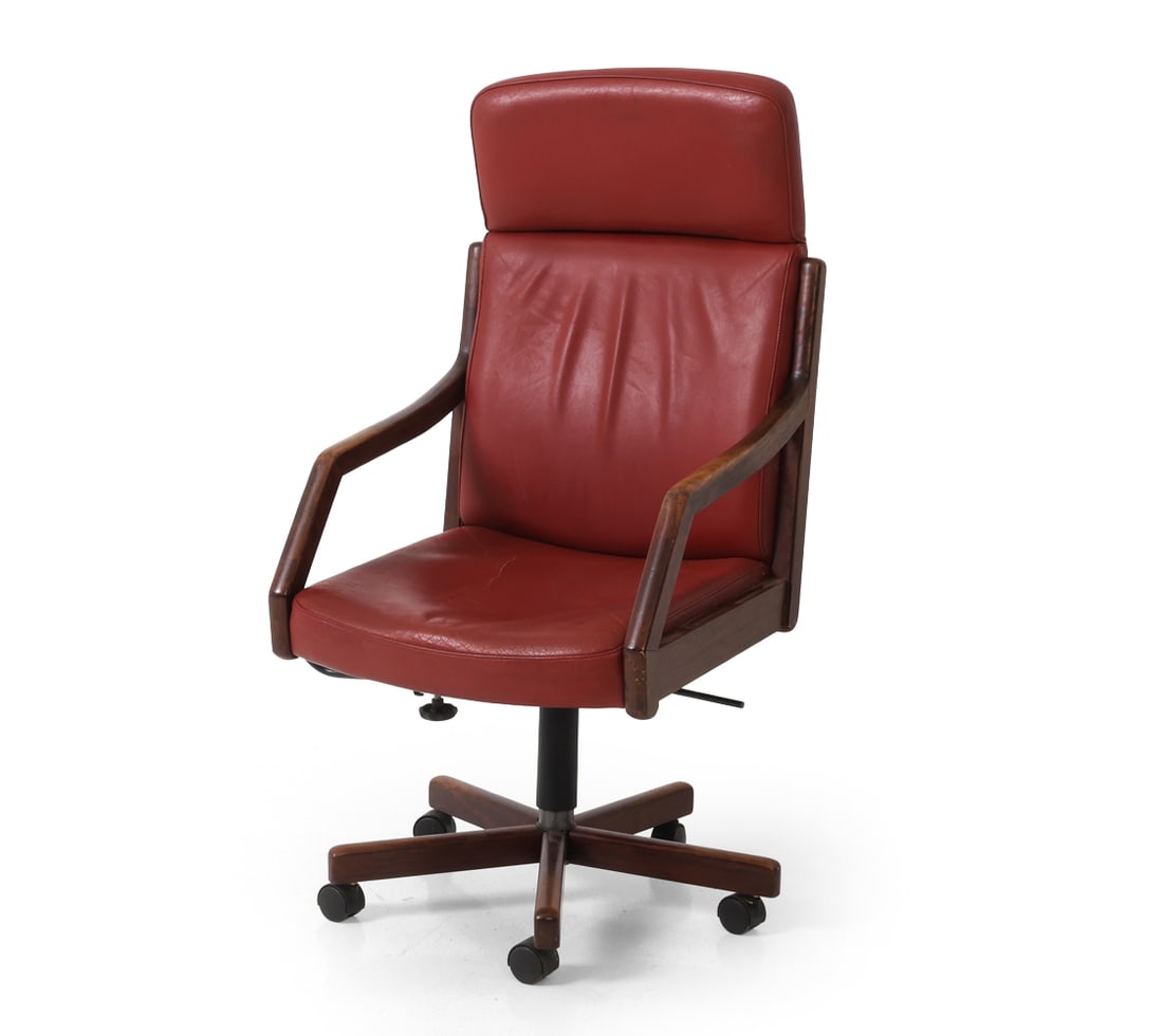 DANISH LEATHER SWIVEL CHAIR C. 1960S (1 of 18)