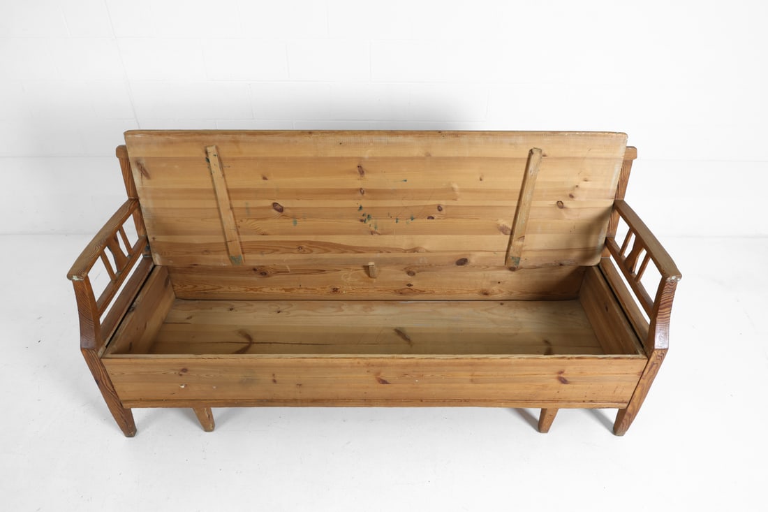 ANTIQUE SWEDISH PINE BENCH - 10