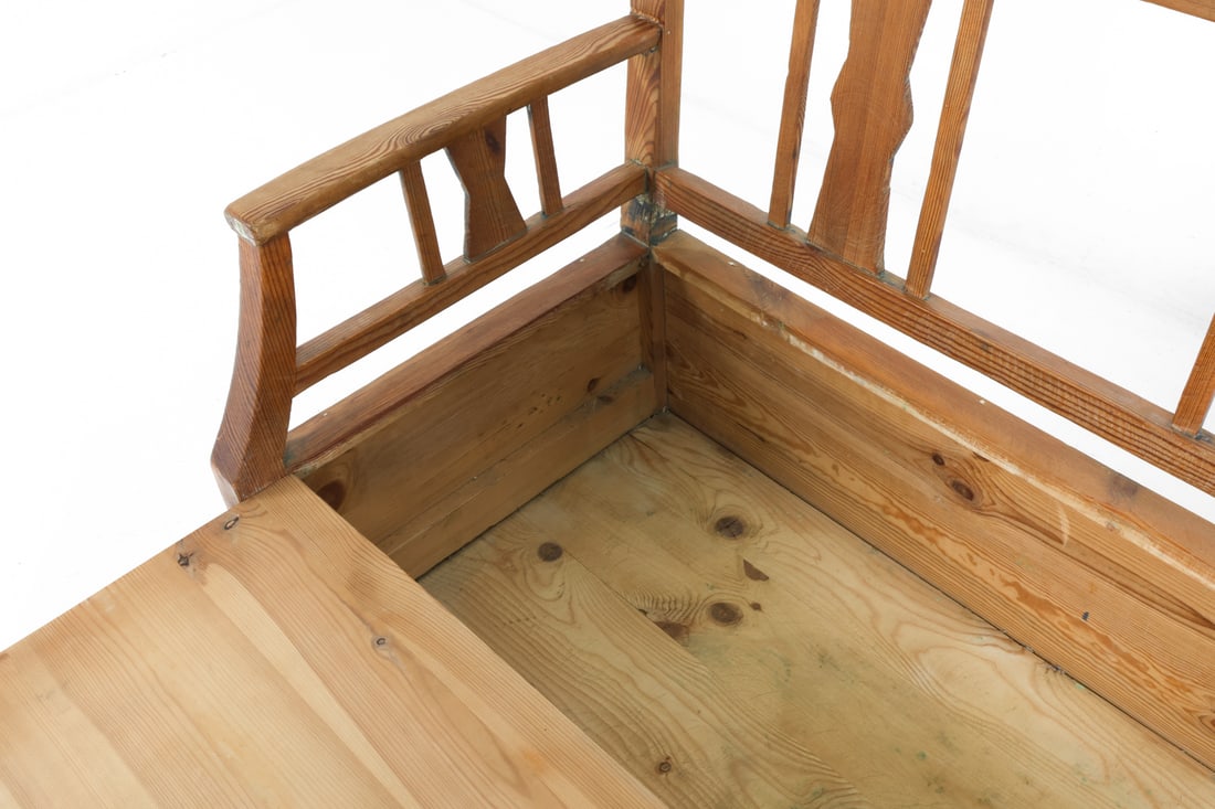 ANTIQUE SWEDISH PINE BENCH - 12