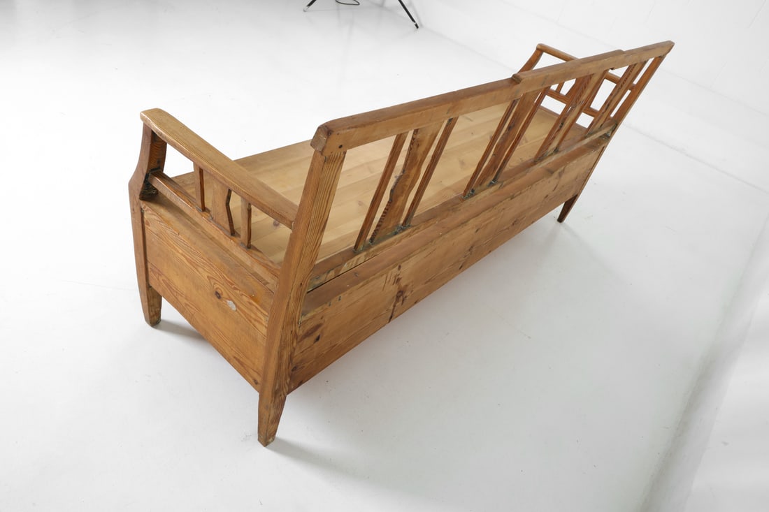 ANTIQUE SWEDISH PINE BENCH - 13