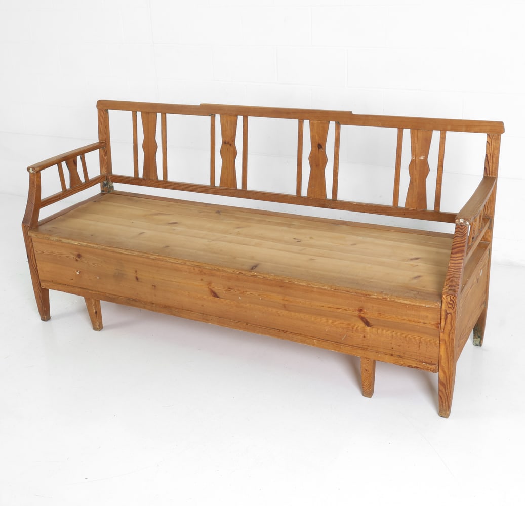 ANTIQUE SWEDISH PINE BENCH - 2