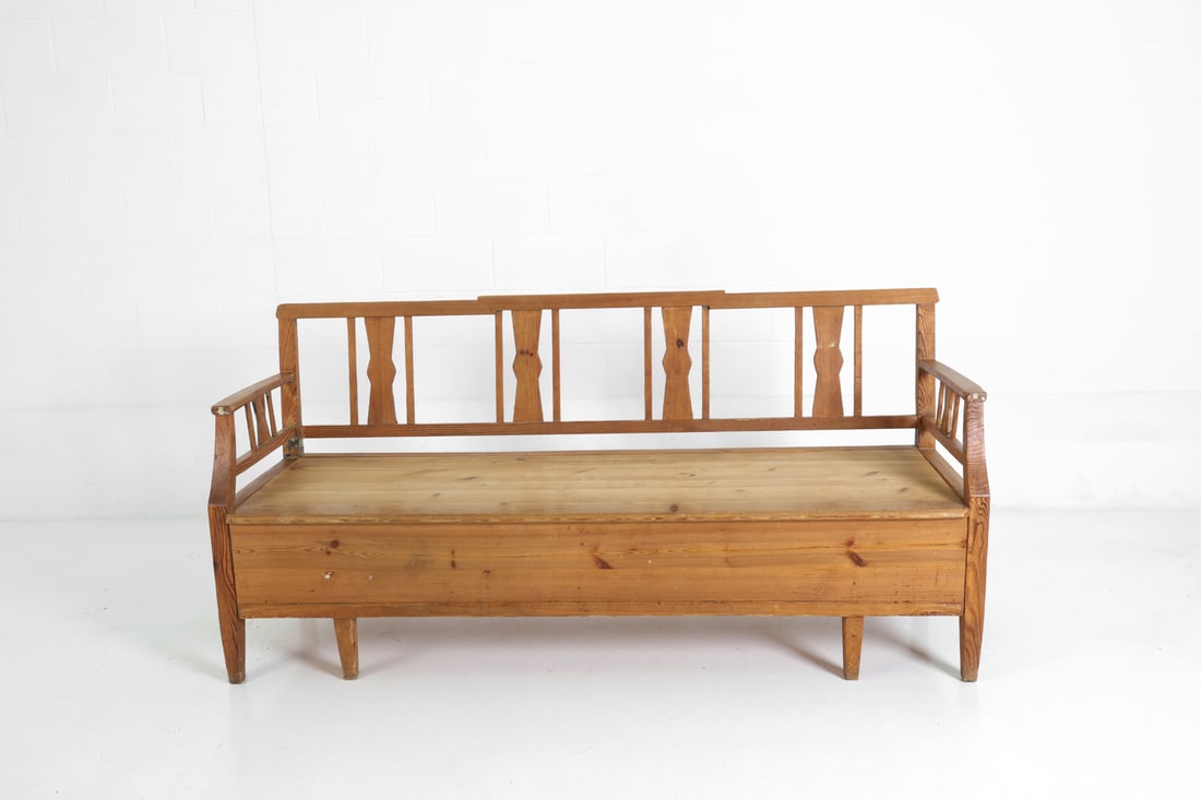 ANTIQUE SWEDISH PINE BENCH - 3