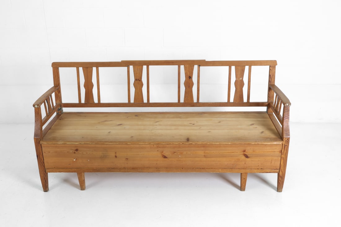 ANTIQUE SWEDISH PINE BENCH - 4