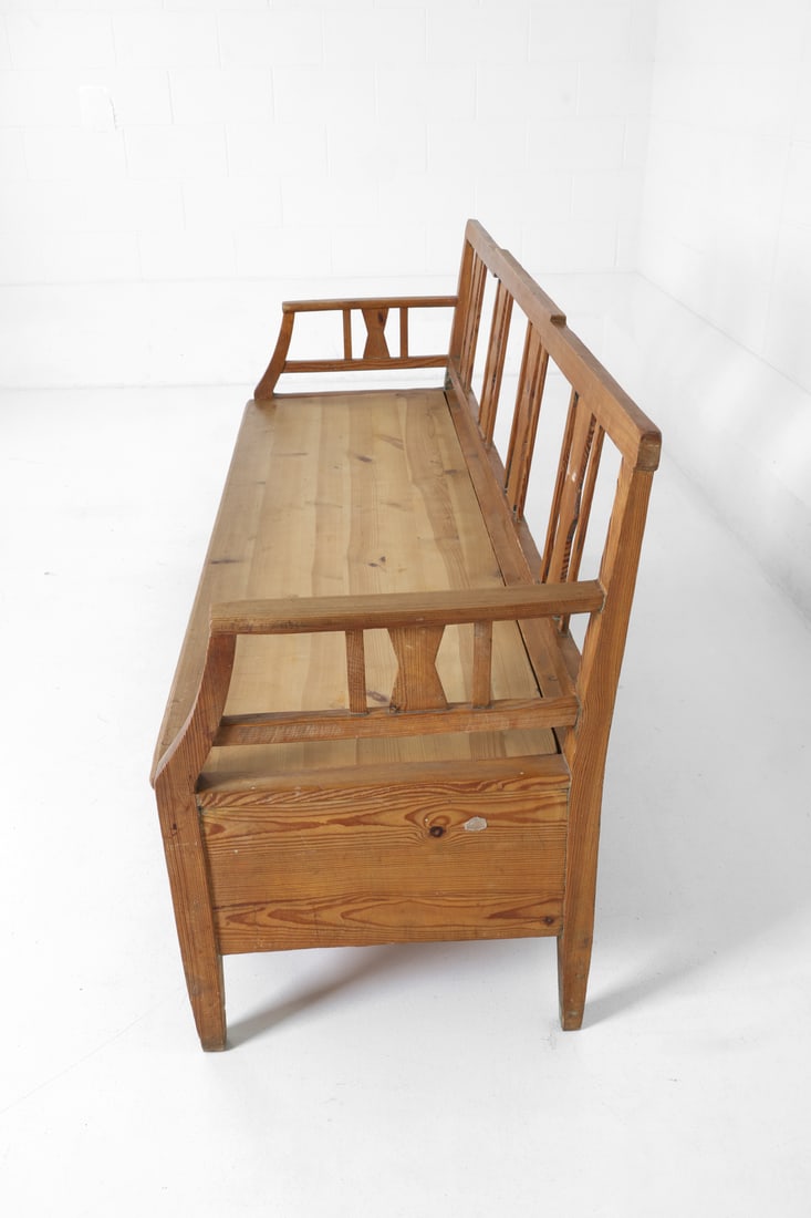 ANTIQUE SWEDISH PINE BENCH - 5